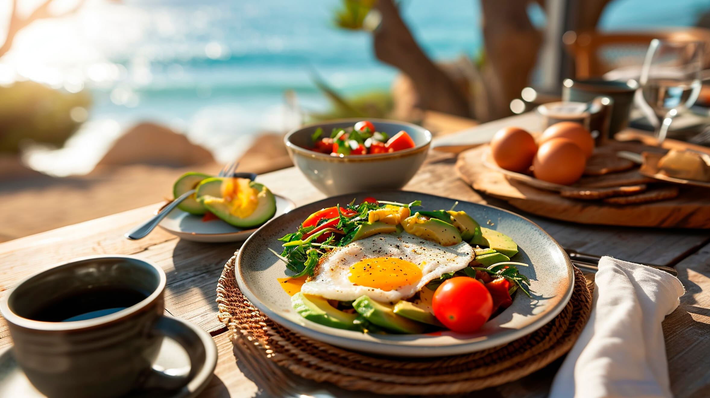 Beachside breakfast in Manuel Antonio