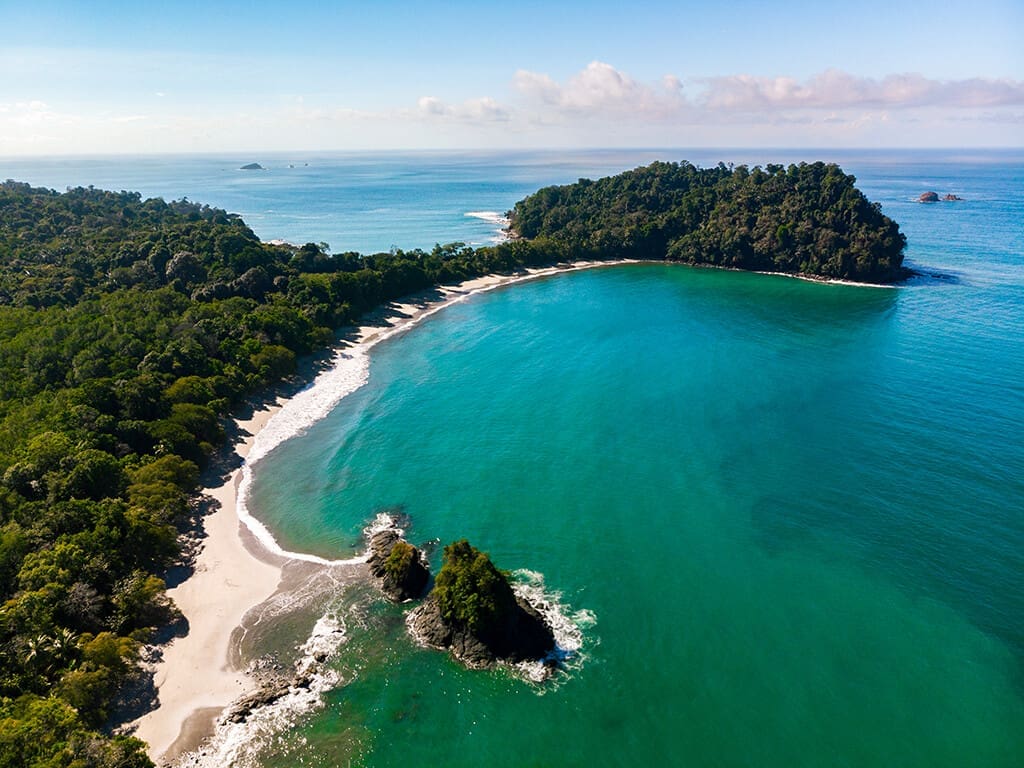 Manuel Antonio peninsula aerial view